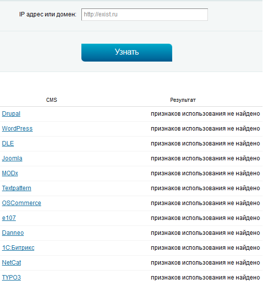 Импользуованы ли распространенные системы управления контентом